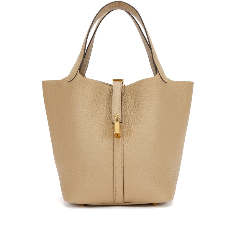 Hermès Beige Marfa Clemence Picotin Lock 22 Gold Hardware - Image 1